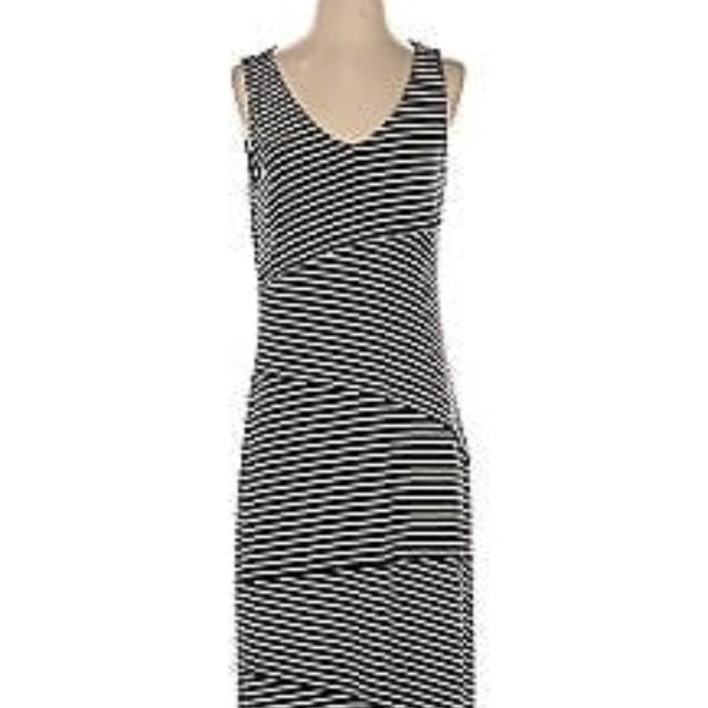 Gray and Cream /Ivory/Off-White Cremieux Maxi Dress Size L